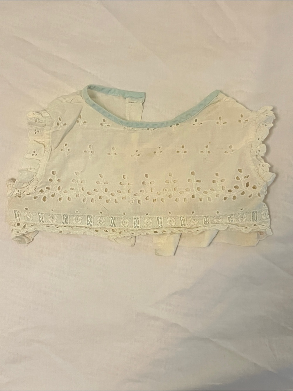 Vintage White Eyelet Ruffle Top